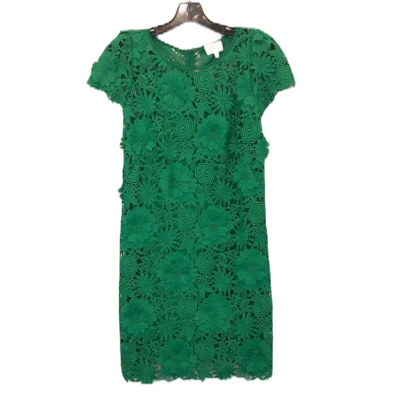Milly Dresses & Skirts - Milly Green Floral Lace Short Sleeve Dress Size 4